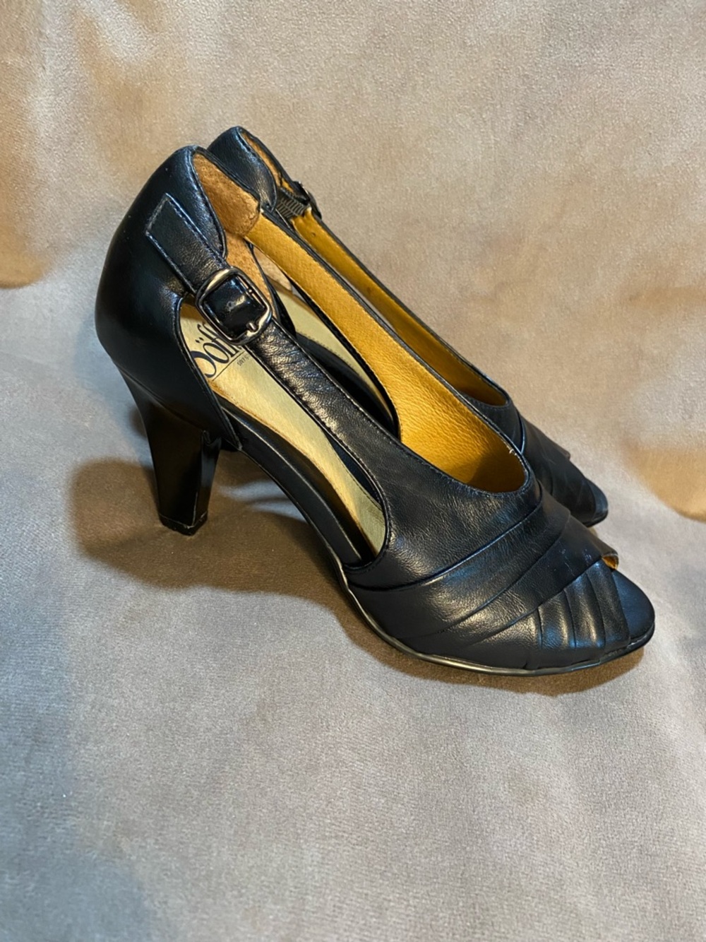 Sofft Leather Peep-Toe Heels